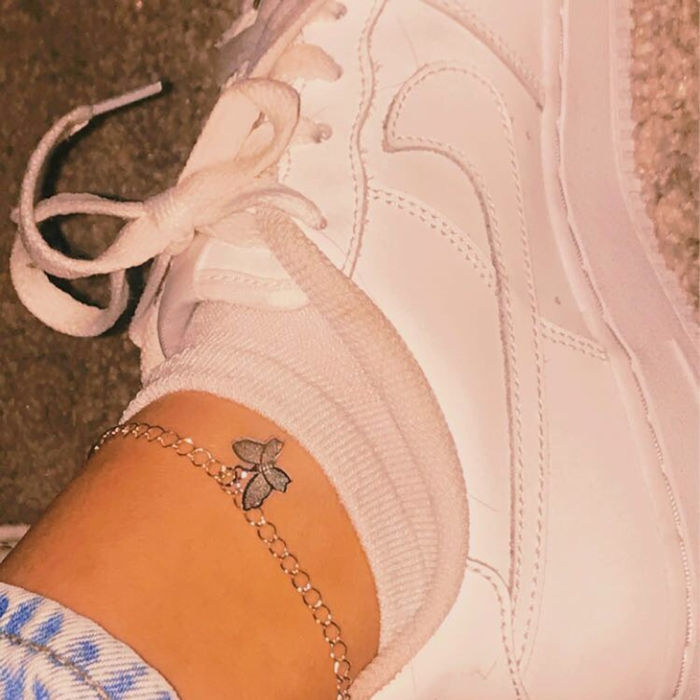 Silver butterfly ankle bracelet 🦋